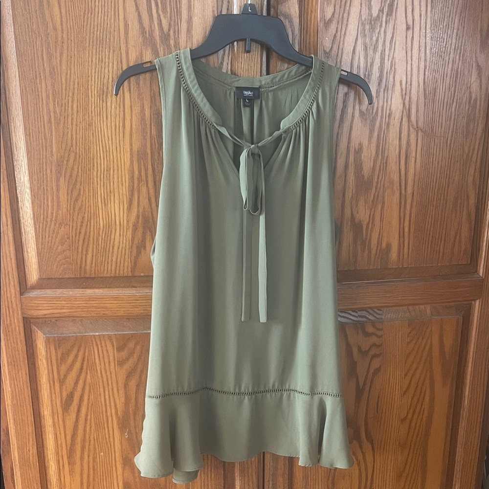 Olive Green Sleeveless Blouse